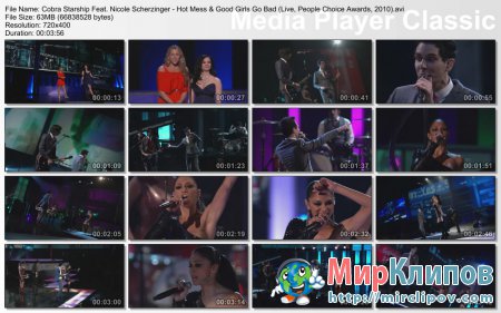 Cobra Starship Feat. Nicole Scherzinger - Hot Mess & Good Girls Go Bad (Live, People Choice Awards, 2010)