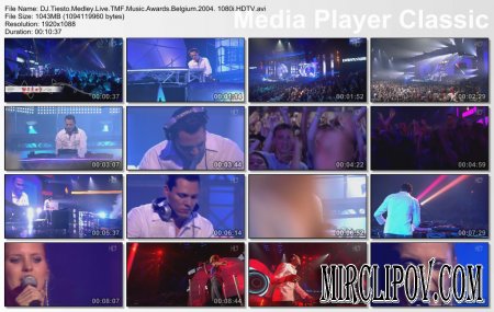DJ Tiesto - Live Perfomance (Medley, TMF Music Awards, Belgium, 2004)
