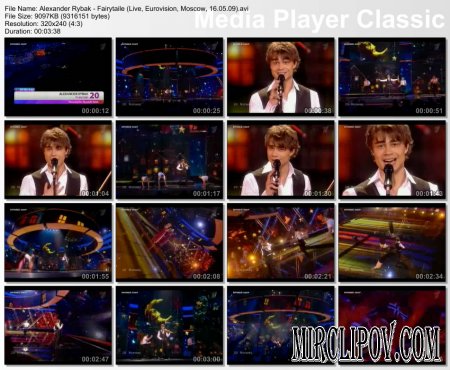 Alexander Rybak - Fairytale (Live, Eurovision, Moscow, 16.05.09)