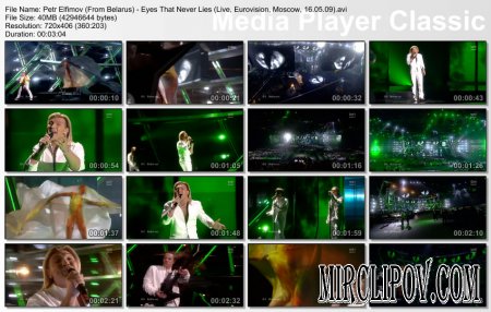 Petr Elfimov (From Belarus) - Eyes That Never Lies (Live, Eurovision, Moscow, 16.05.09)