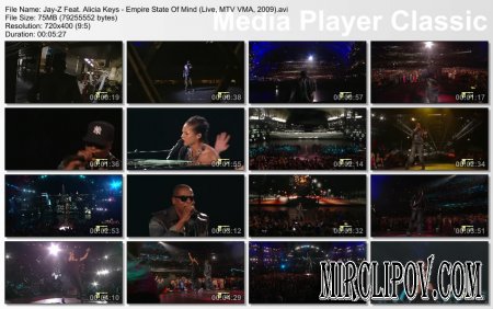 Jay-Z Feat. Alicia Keys - Empire State Of Mind (Live, MTV VMA, 2009)