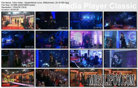 Tokio Hotel - Geisterfahrer (Live, Willkommen, 24.10.09)