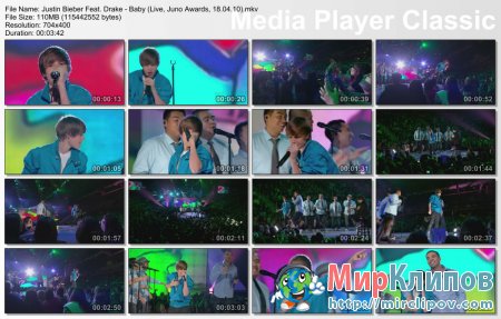 Justin Bieber Feat. Drake - Baby (Live, Juno Awards, 18.04.10)