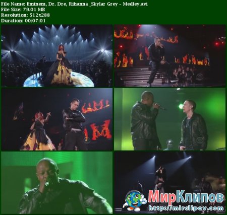 Eminem Feat. Dr. Dre, Rihanna & Skylar Grey - Medley (Live, Grammy Awards, 2011)