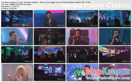 Maroon 5 Feat. Christina Aguilera - Moves Like Jagger (Live, American Music Awards, 2011)