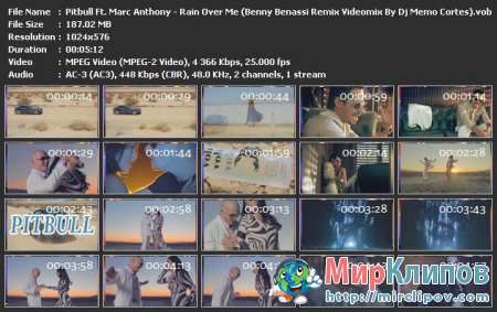Pitbull Feat. Marc Anthony - Rain Over Me (Benny Benassi Remix Videomix By Dj Memo Cortes)