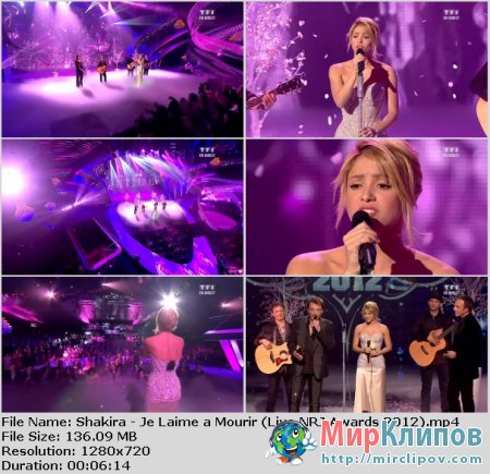 Shakira - Je Laime A Mourir (Live, NRJ Awards, 2012)