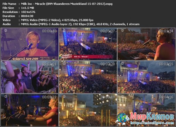 Milk Inc - Miracle (Live, BVN Vlaanderen Muziekland, 15.07.2012)